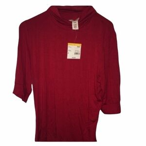 Covington Red Loose Fitting Slouch Neck Top New With Tag